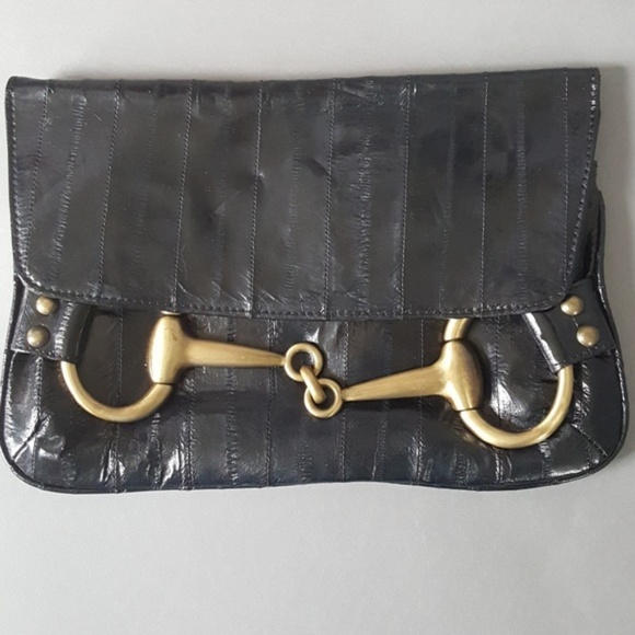 Jalda Handbags - Vintage JALDA  EEL skin clutch, Made in ITALY
